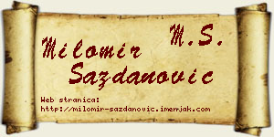 Milomir Sazdanović vizit kartica